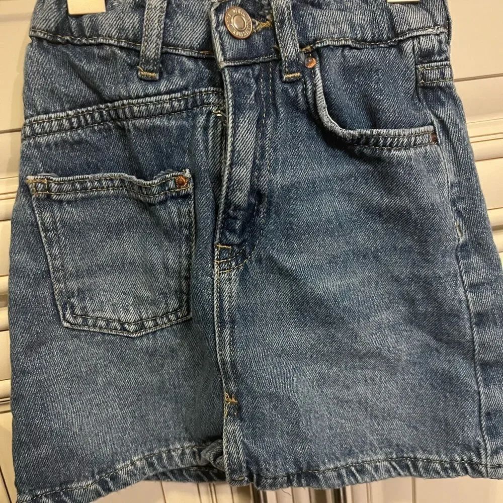 ZARA DENIM PAPERBAG SKIRT SZ 7